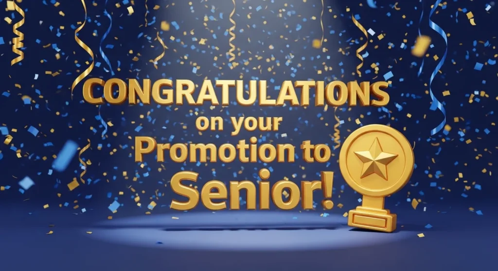 Congratulations Message for Promotion to Senior