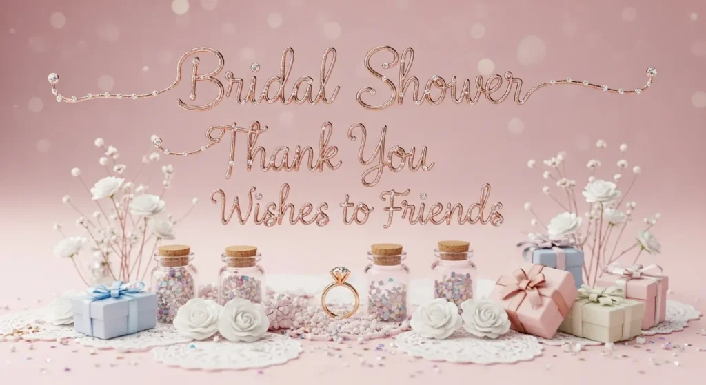 Bridal Shower Thank You Wishes to Friends