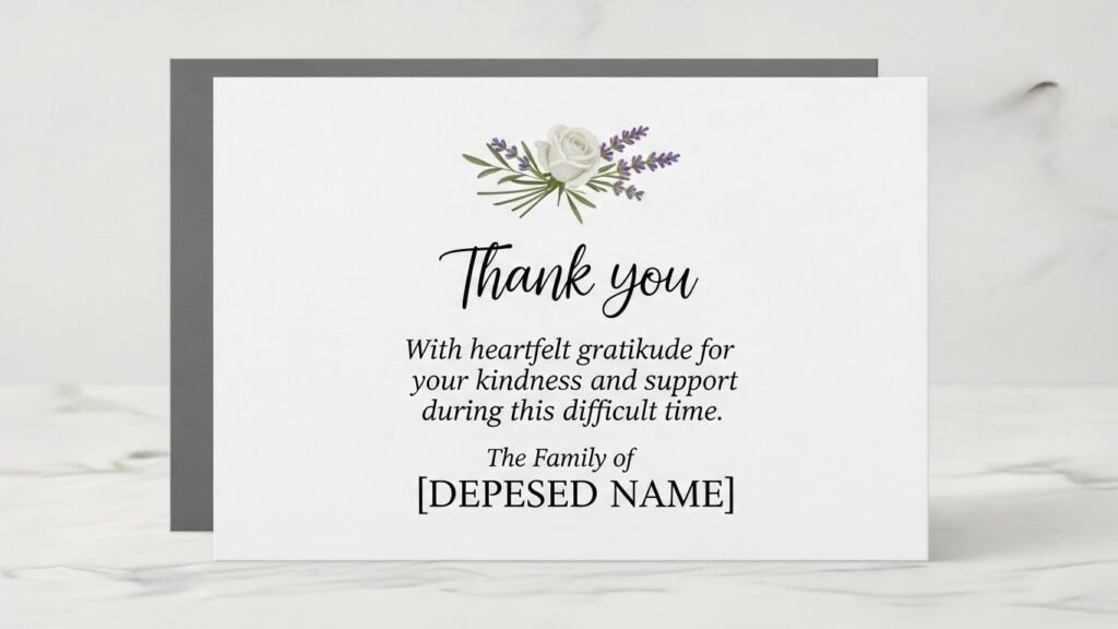 Funeral Thank You Message from Family