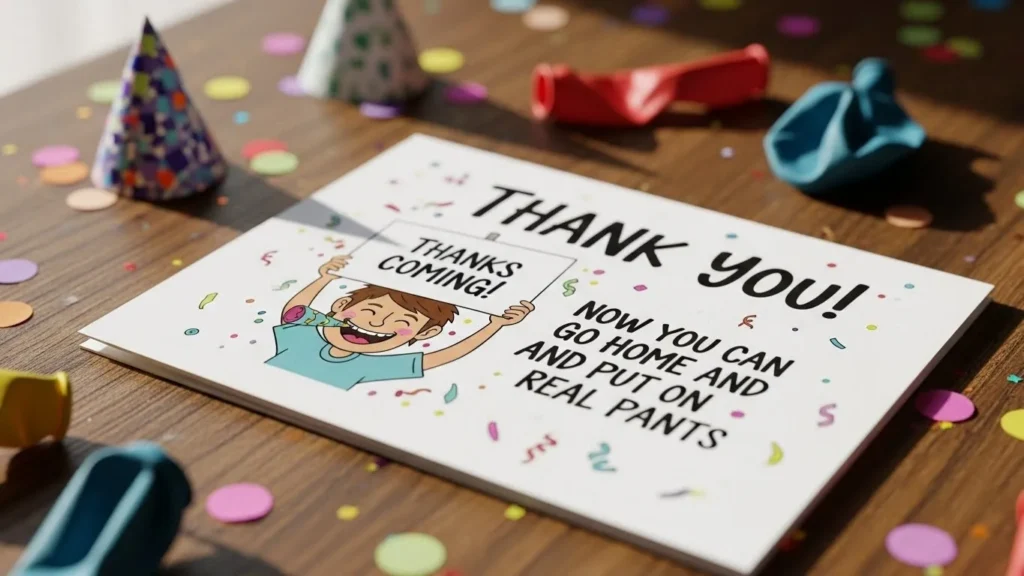 Funny Thank You Messages for Party Attendees