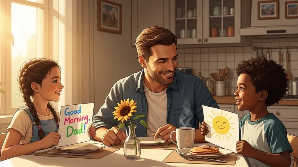 Good Morning Messages for Dad from Daughter and Son
