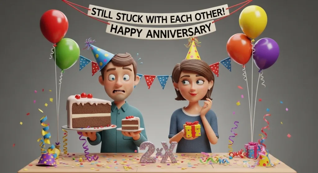 Short Funny Anniversary Wishes for Couple