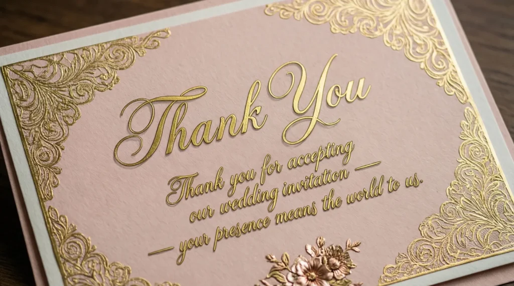 Thank You Messages for Accepting the Wedding Invitation