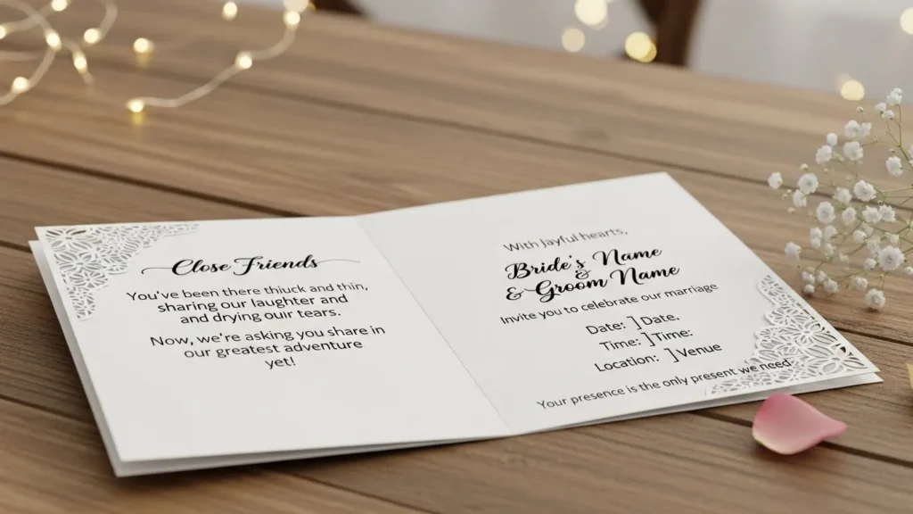Wedding Invitation Messages for Friends