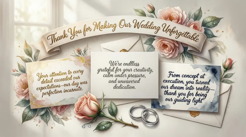 💐 Thank You Messages for Exceptional Wedding Planning