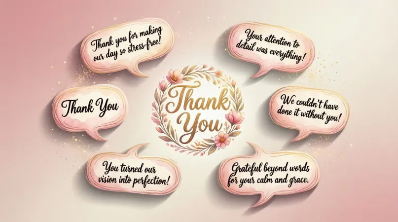 💖 Thank You Messages for Stress-Free Wedding Coordination