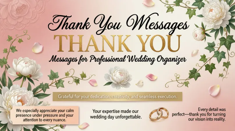 🤝 Thank You Messages for Professional Wedding Organizer
