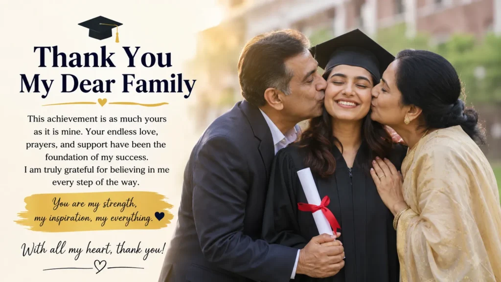 appreciation graduation thank you message to family
