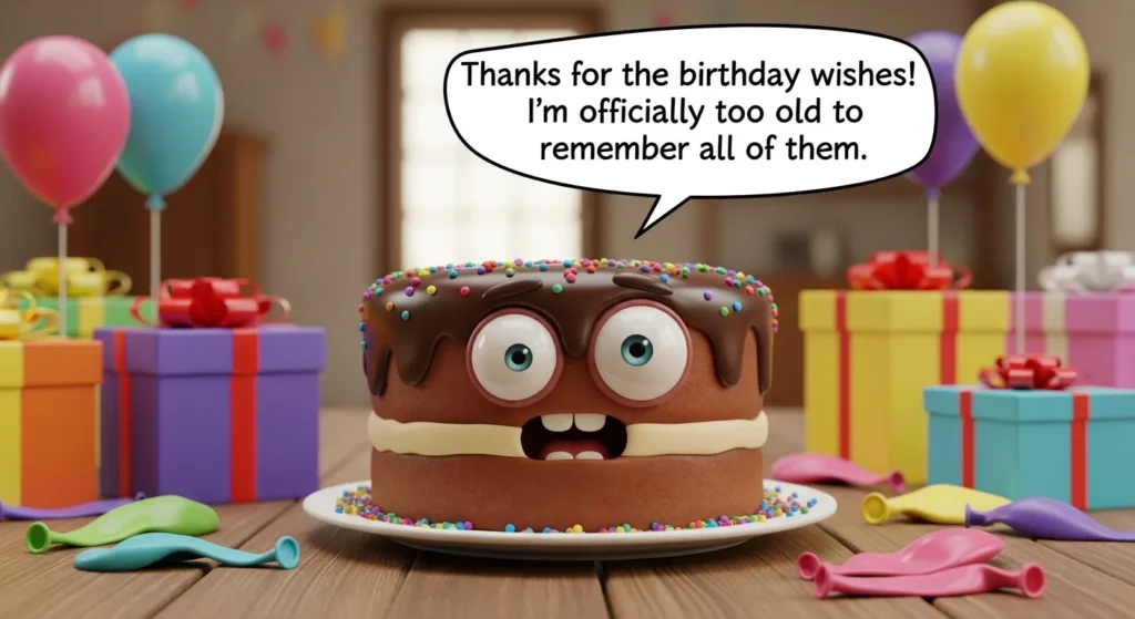Funny Thank You Messages for Birthday Wishes