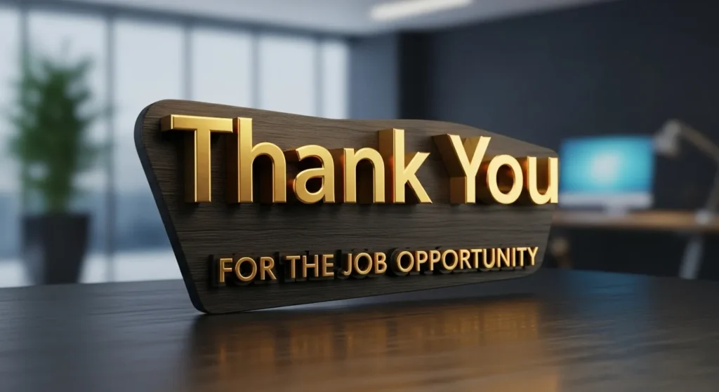 Short Thank You Messages for Job Opportunity