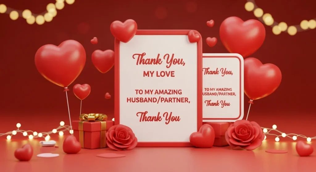 Valentine Thank You Messages for Husband or Partner
