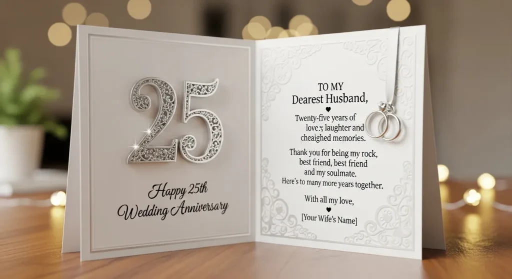 25th Wedding Anniversary Wishes for Husband