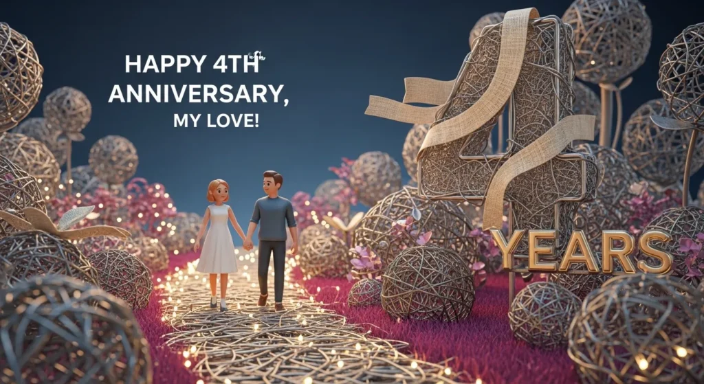 4th Wedding Anniversary Wishes for Husband