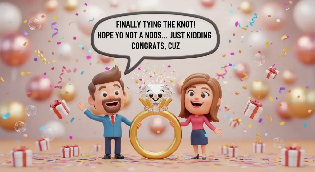 Funny Engagement Wishes for Cousin