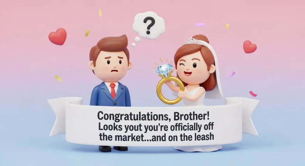 Short Funny Engagement Wishes to Brother