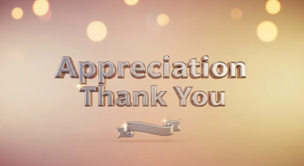 Appreciation Thank You Message