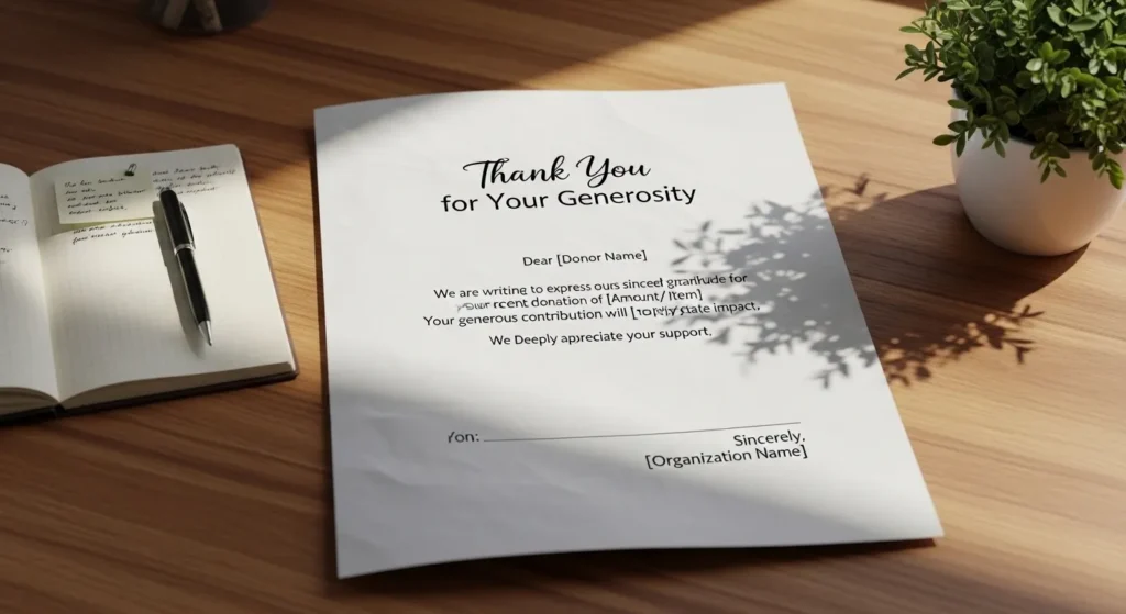 Free Sample Thank You Letter for Donation