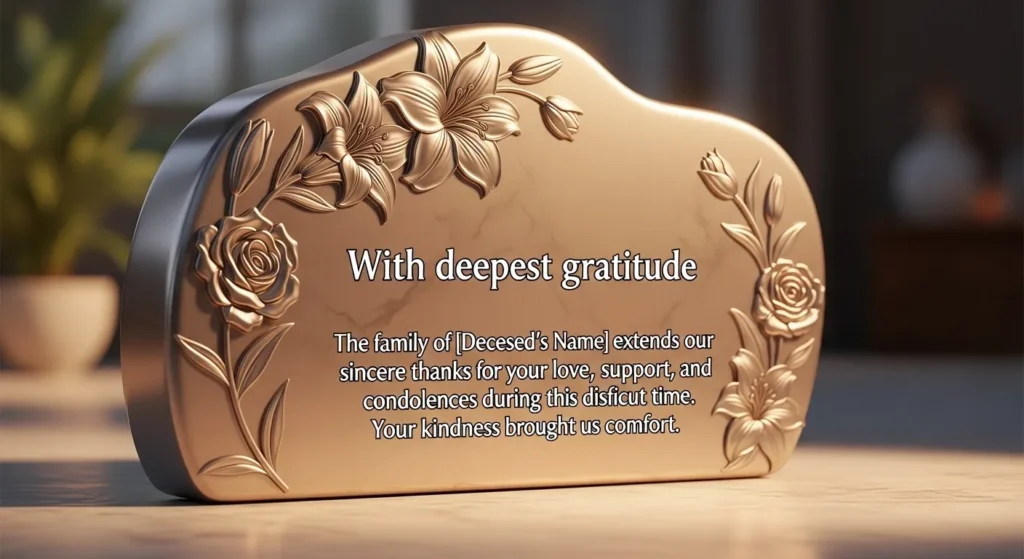 Short Funeral Thank You Message from Family