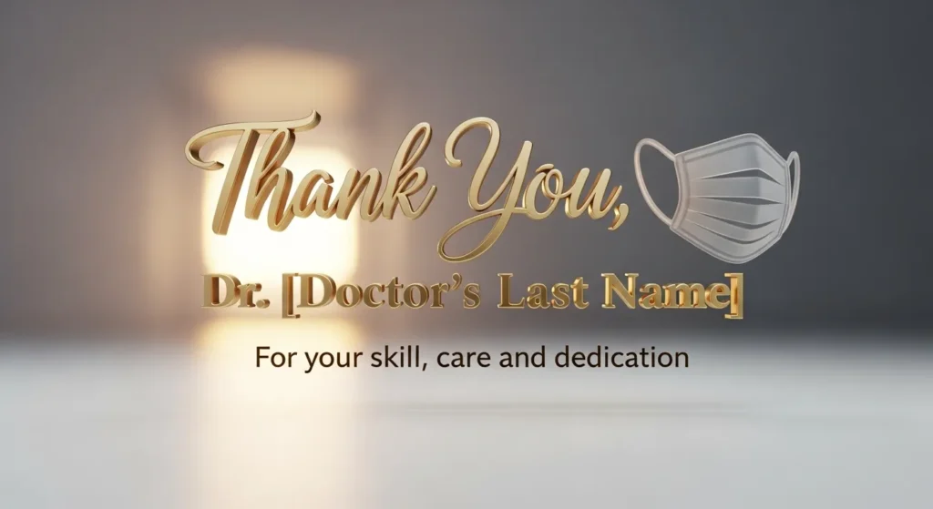 Short Thank You Message for Doctor After Surgery