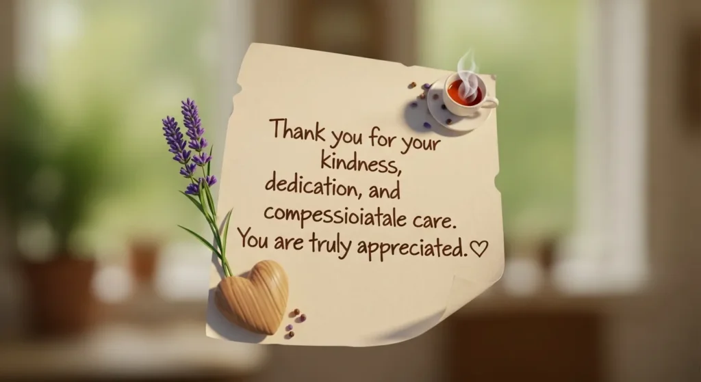 Short Thank You Note for Caregiver
