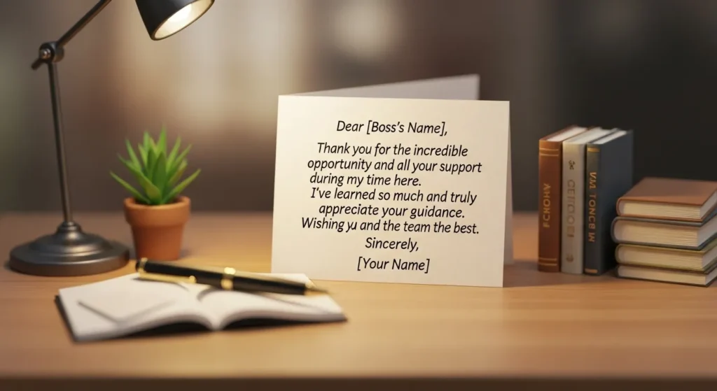 Short Thank You Note to Boss When Leaving Job
