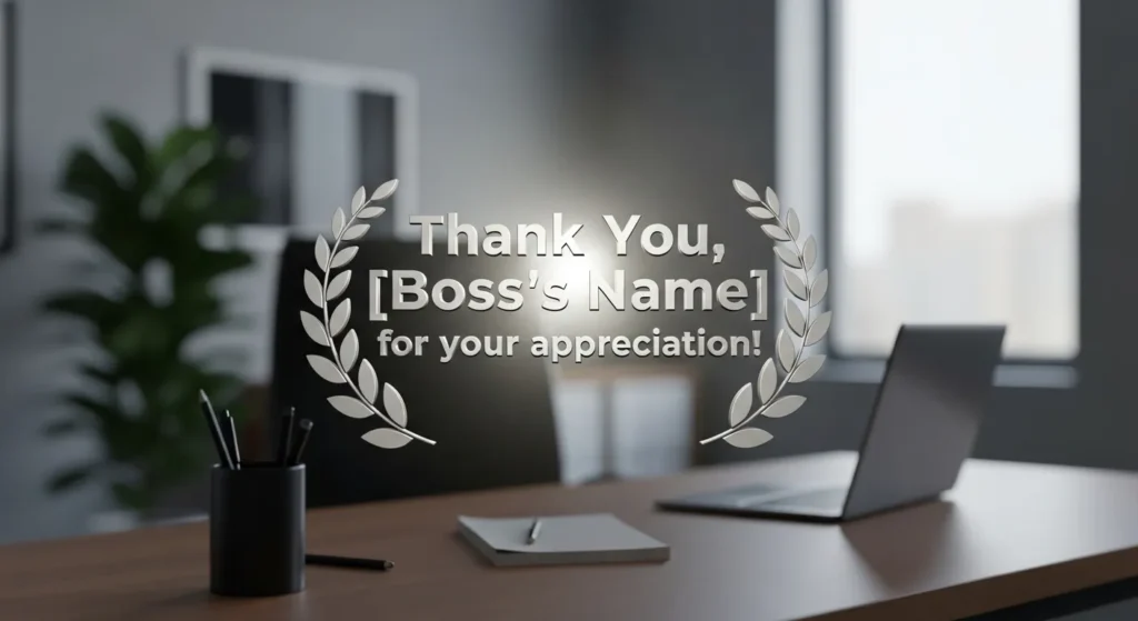 Short Thanks Message to Boss for Appreciation