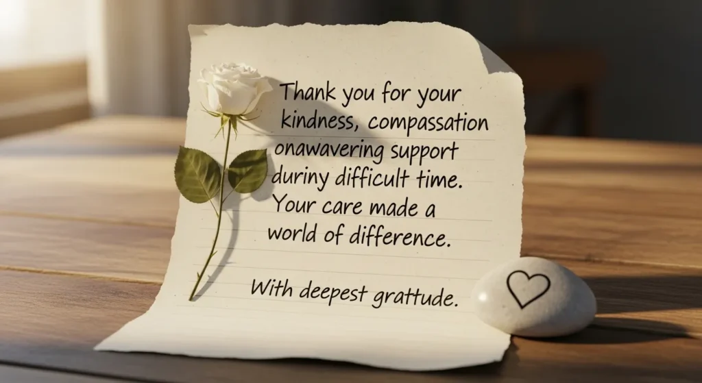 Thank You Note to Caregiver After Death