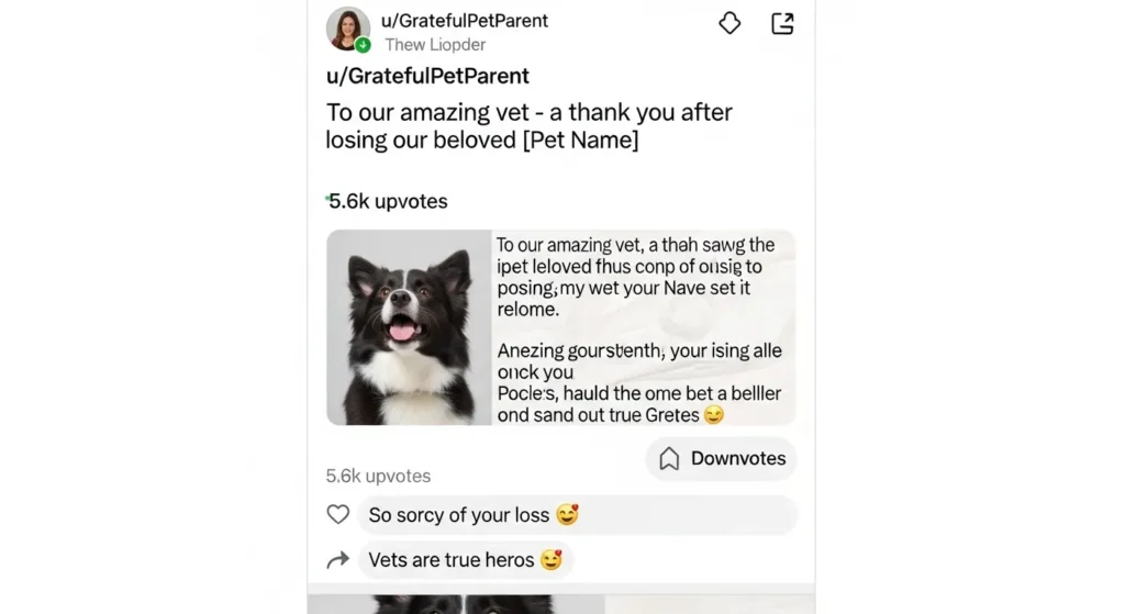 Thank You Note to Vet After Death of Pet Reddit